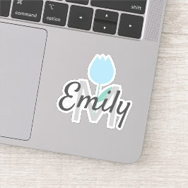 Spring Tulip Mit Monogramm Individuelle Name Aufkleber