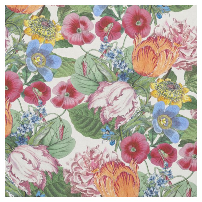 Spring Tulip Peony Blume Garden Pattern Stoff (Muster)