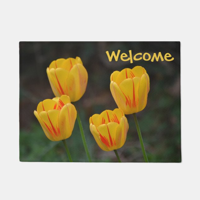 Spring Tulip Willkommensmat Fußmatte (Vorderseite)