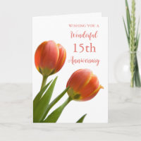 Spring Tulips 15. Wedding Anniversary Card