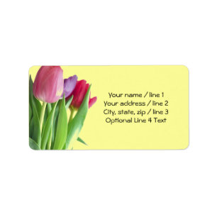 Spring Tulips Custom Floral Rücksendeadressen-Aufk Adressaufkleber