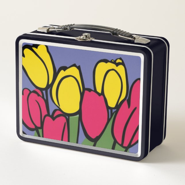 Spring Tulips Metall Brotdose (Vorderseite)