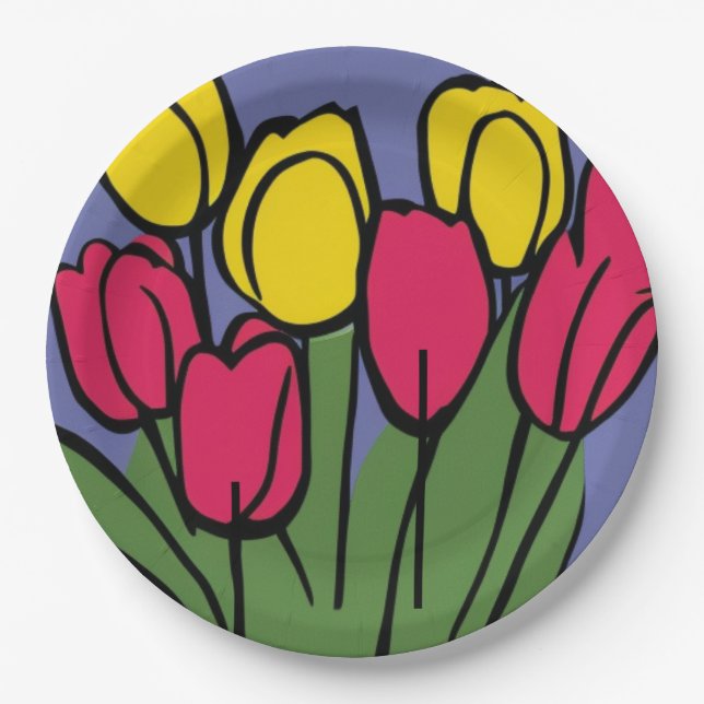 Spring Tulips Pappteller (Vorderseite)
