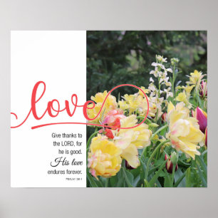 Spring Tulips Psalm 136 Liebe Poster