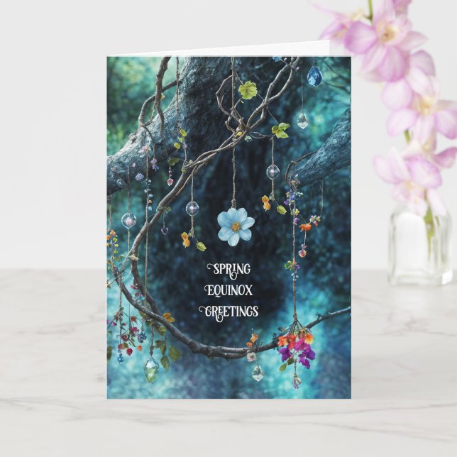 Spring Vernal Equinox Ostara Pretty Flower Karte (Orchidee)