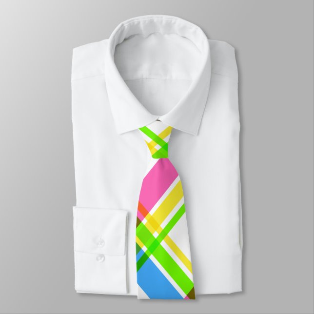 Spring vibes! Happy & Bright Plaid Neck Tie Krawatte (Gebunden)