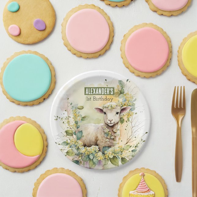 Spring vibes Lamb - Birthday Party - Pappteller (Von Creator hochgeladen)
