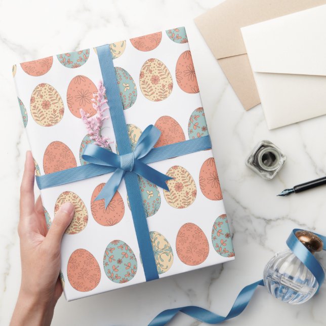Spring Vibes - Osterpackpapier mit Floral E Geschenkpapier (Schenken)