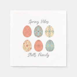 Spring Vibes - Personalisierter Ostern Napkin mit Serviette