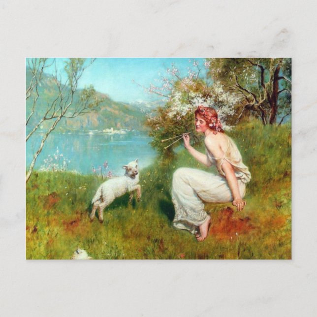 Spring von John Collier Postkarte (Vorderseite)