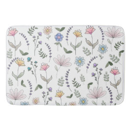 Spring Wassercolor Doodle-Blume Badematte
