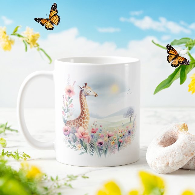 Spring Wasserfarbe Giraffe - Kid-Tasse Kaffeetasse (Von Creator hochgeladen)