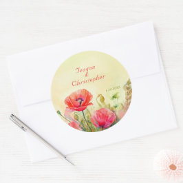 Spring Watercolor Blume Boho Wedding Runder Aufkleber