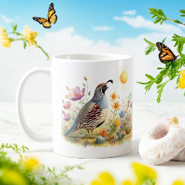 Spring Watercolor California Quail - Kid Tasse