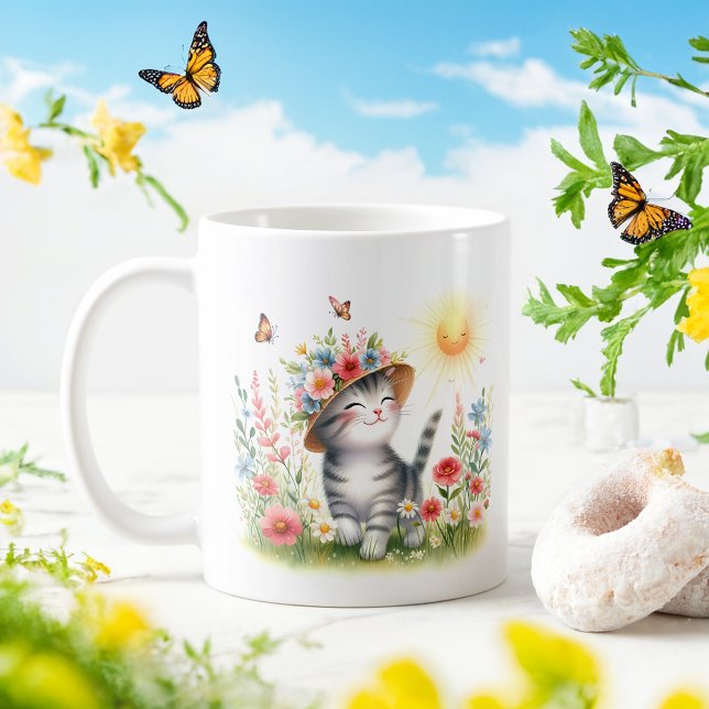 Spring Watercolor Kitten - Kid Tasse (Von Creator hochgeladen)