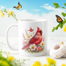 Spring Watercolor Nordischer Kardinal - Kaffeetasse