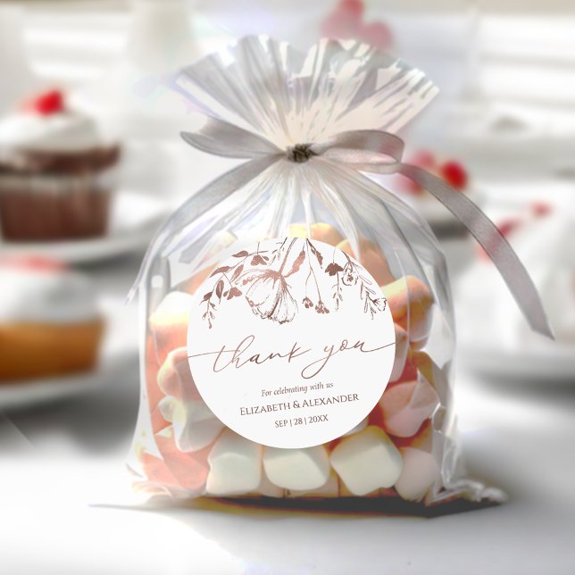 Spring Wedding danke Ihnen Sticker Gilded Watercol (Von Creator hochgeladen)