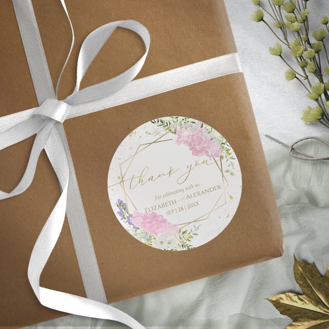 Spring Wedding danke Ihnen Sticker Gilded Watercol (Von Creator hochgeladen)