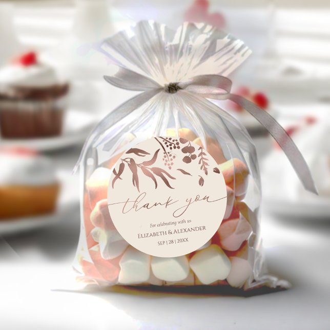 Spring Wedding danke Ihnen Sticker Rose Gold Foil (Von Creator hochgeladen)