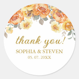 Spring Wedding Floral Style Runder Aufkleber