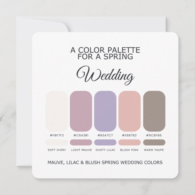 Spring Wedding Palette 2026 Card Einladung (Vorderseite)