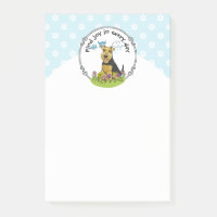 Spring Welsh Terrier Dog mit Blume - Niedlich