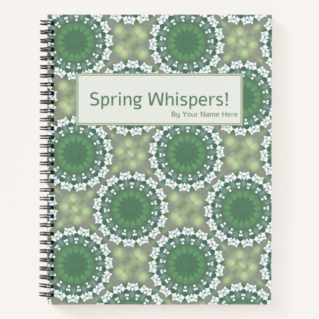 Spring Whisper Abstrakte Blumenkunst Personalisier Notizbuch (Vorderseite)