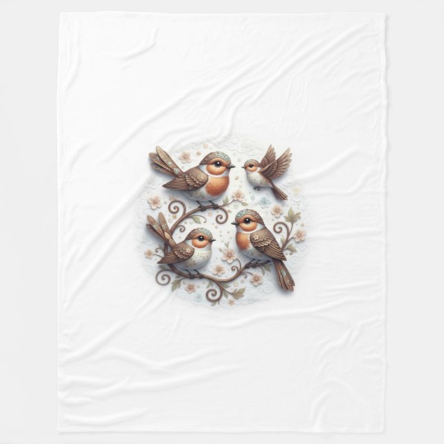 Spring Whispers on the Branches Fleecedecke (Vorderseite)