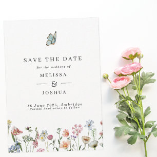Spring Wild Blume & Butterfly Wedding Rett The Save The Date