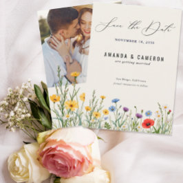 Spring Wild Blume Meadow Foto Hochzeit Save The Date