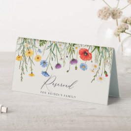Spring Wild Blume Meadow Wedding reserviert Tischaufsteller