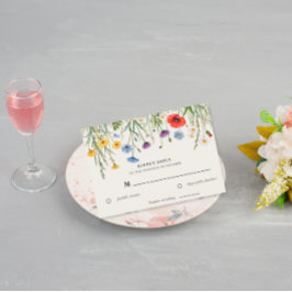 Spring Wild Blume Meadow Wedding RSVP Karte