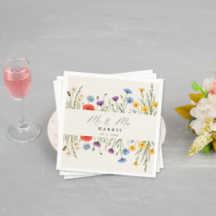 Spring Wild Blume Meadow Wedding Serviette