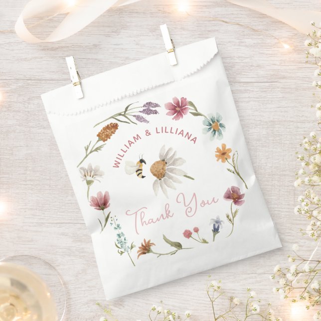 Spring Wildblume Baby Dusche Vielen Dank Geschenktütchen (Ausgeschnitten)