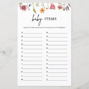 Spring Wildblume Baby Showroom Alphabet Game