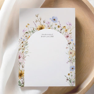 Spring Wildblume Babydusche Danke Card