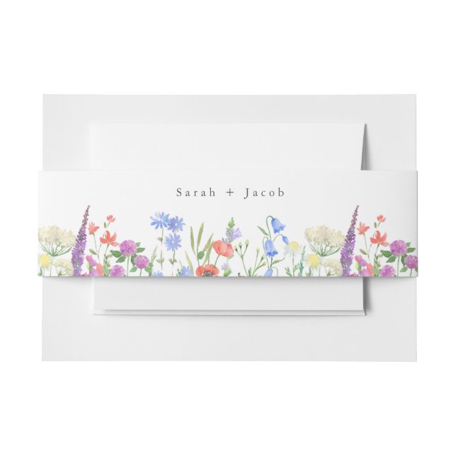 Spring Wildblume Boho Garden Wedding Einladungsbanderole (Vorderseite Beispiel)