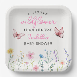 Spring Wildblume Girl Baby Dusche Pappteller