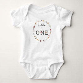 Spring Wildblume Girl First Birthday Party T-Shirt Baby Strampler