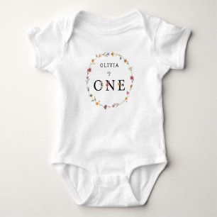Spring Wildblume Girl First Birthday Party T-Shirt Baby Strampler