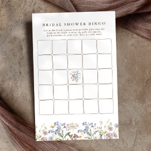 Spring Wildblume Meadow Brautparty Bingo