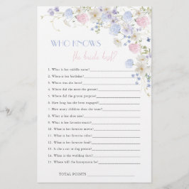 Spring Wildblumen Brautparty, der Braut kennt