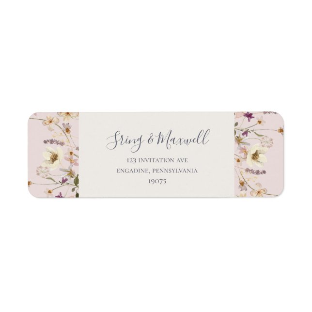 Spring Wildflower | Blush Return Address Label (Vorne)