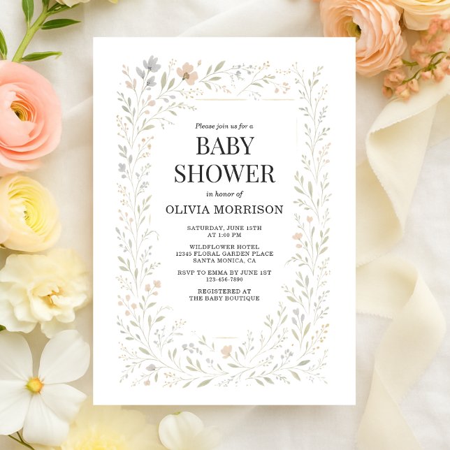 Spring Wildflower Garden Baby Shower Einladung (Von Creator hochgeladen)