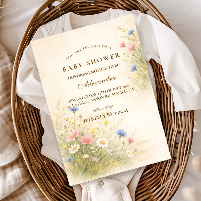Spring Wildflower Meadow Baby Shower Einladung (Von Creator hochgeladen)