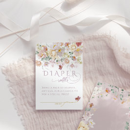 Spring Wildflower Purple Girl Baby Shower diaper Begleitkarte