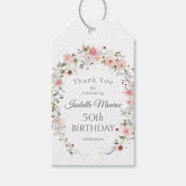 Spring Wildflowers 50th Birthday Thank You Geschenkanhänger