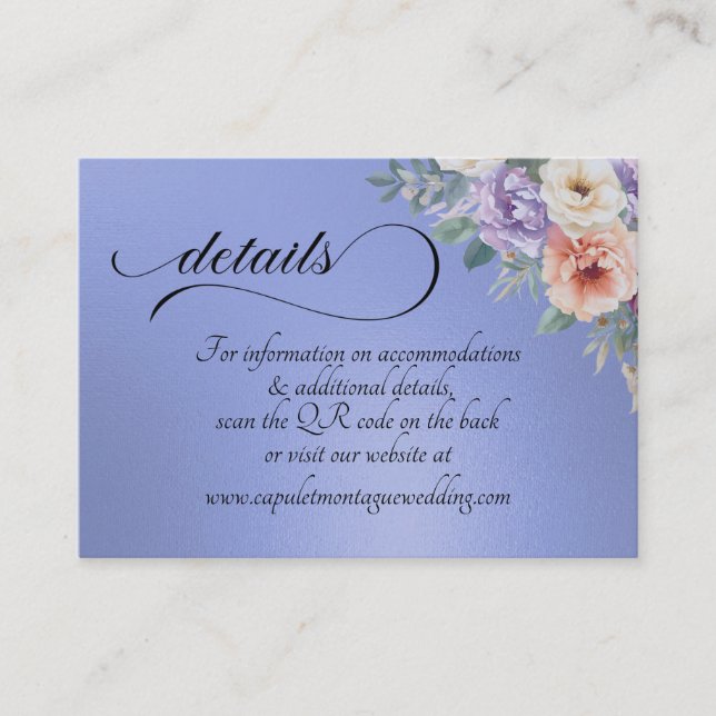 Spring Wildflowers, QR Code - Blue Begleitkarte (Vorderseite)