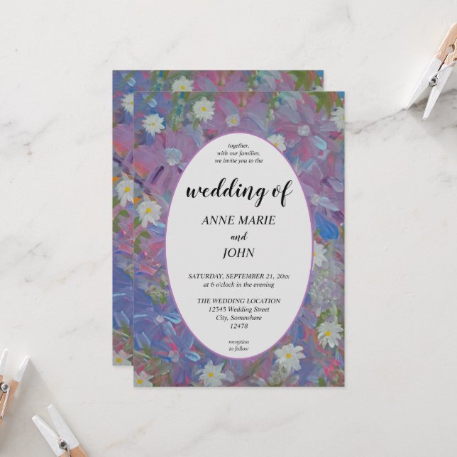 Spring Wonderland Floral Wedding Einladung (Vorderseite/Rückseite Beispiel)
