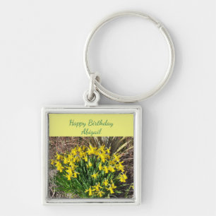 Spring Yellow Daffodin Geburtstag Schlüsselanhänger